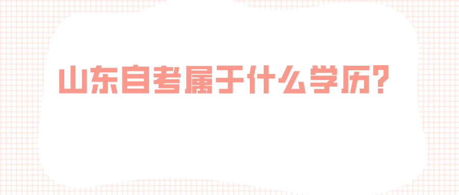 山东自考属于什么学历？