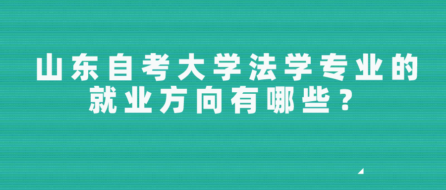 山东自考大学法学专业的就业方向有哪些？