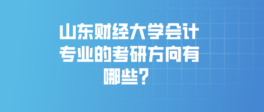 山东财经大学会计专业的考研方向有哪些？