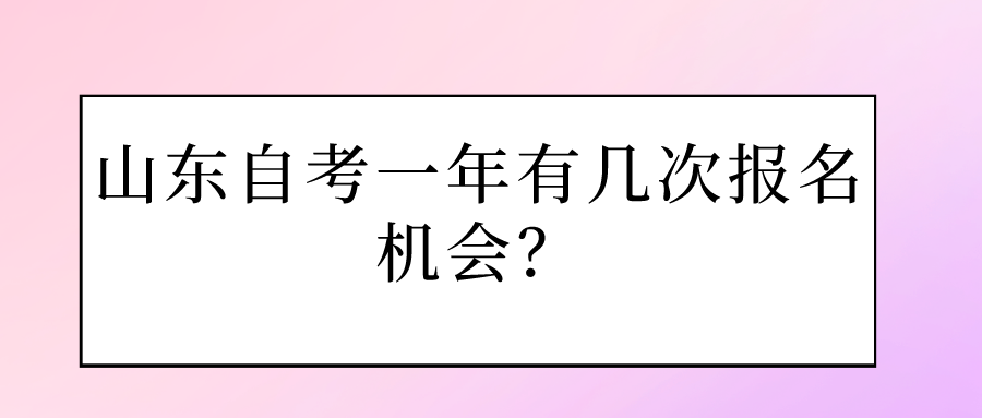 山东自考一年有几次报名机会？