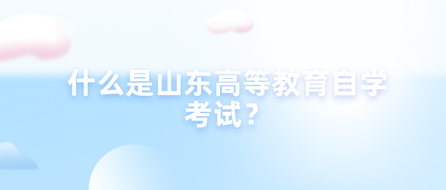 什么是山东高等教育自学考试？