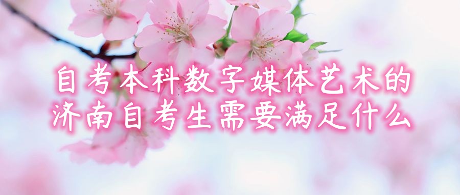 报考2023年自考本科数字媒体艺术的济南自考生需要满足什么