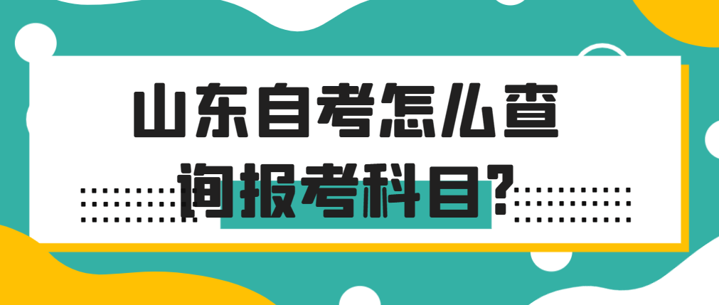 山东自考怎么查询报考科目?