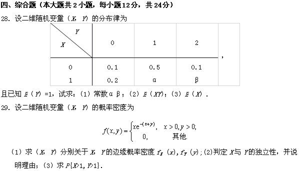 全国2008年4月高等教育自考概率论与数理统计(图8)