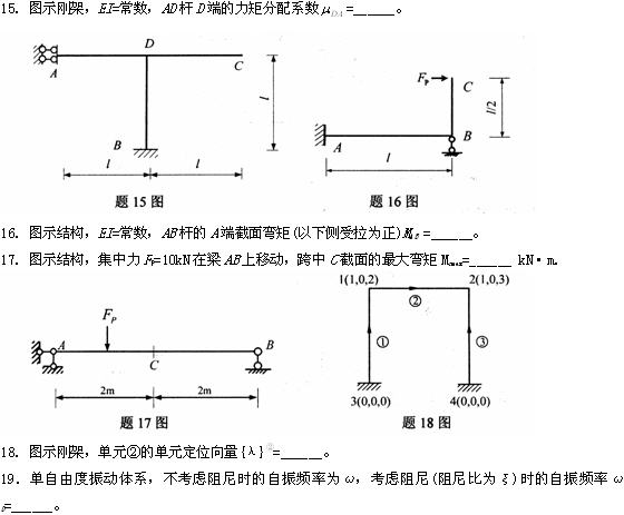 全国2009年4月高等教育自考结构力学(二)试题(图6)