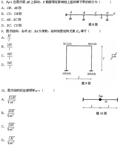 全国2010年4月高等教育自考结构力学（二）试(图3)