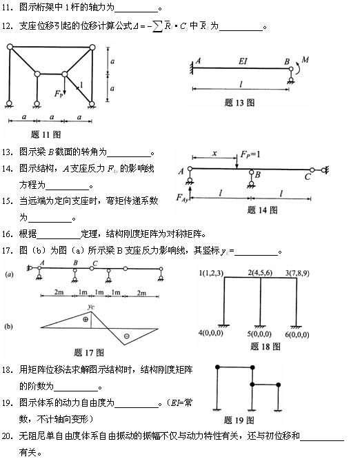 全国2010年4月高等教育自考结构力学（二）试(图4)