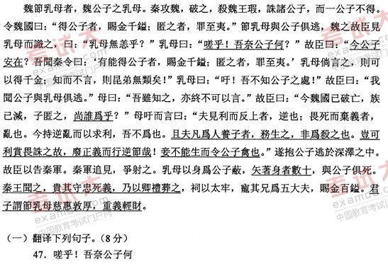 全国2011年1月高等教育自考古代汉语试题(图12)