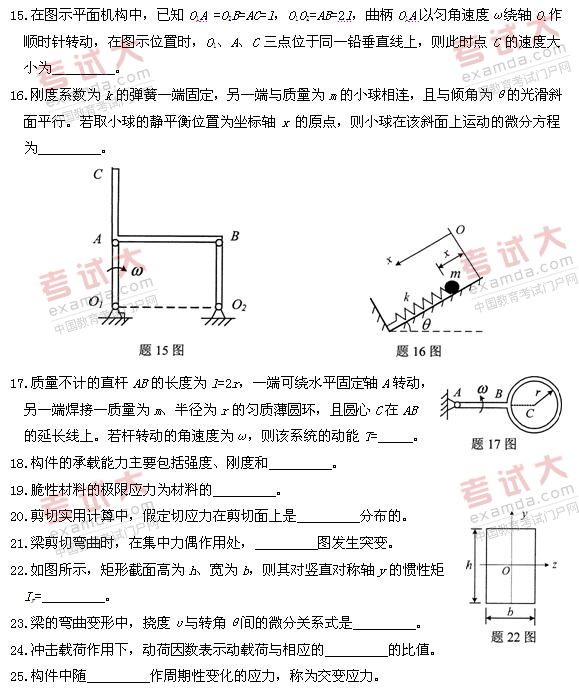 全国2010年10月高等教育自考工程力学(一)试题(图4)