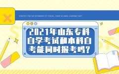 2021年山东专科自学考试和本科自考能同时报考吗
